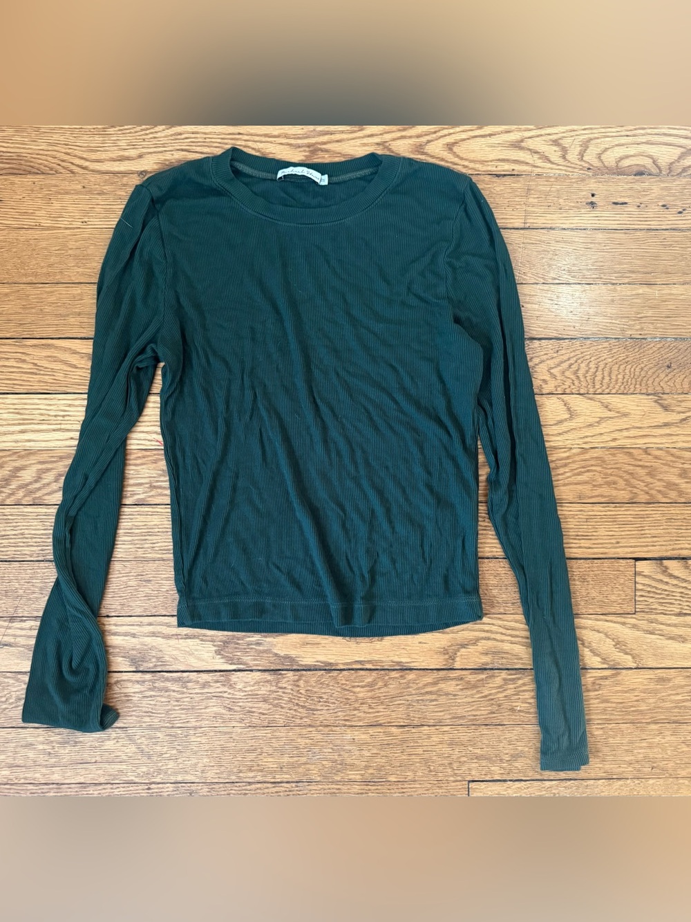 Michael Stars Long Sleeve Crewneck Top in Forest Green - Size OS